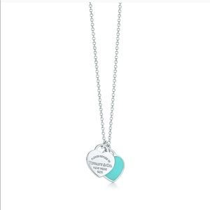 Authentic sterling silver double heart necklace